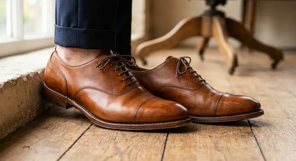 Classic brown leather oxfords