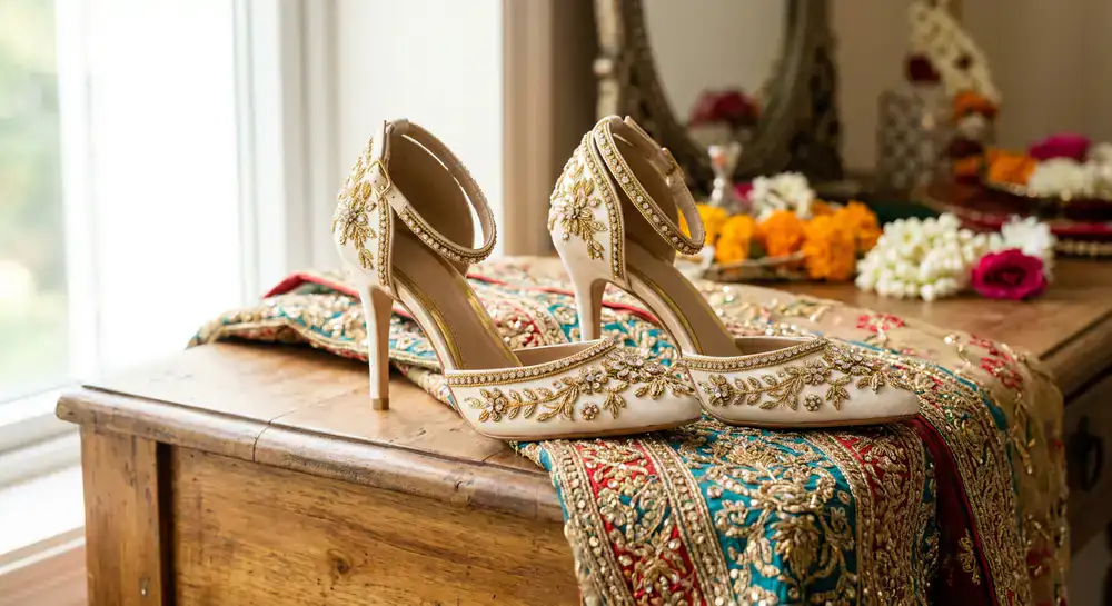 Elegant women's heels for a traditional wedding